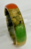 SZ13 Shultz marbled yellow & black bakeite bangle with oval dots in 4 colors 